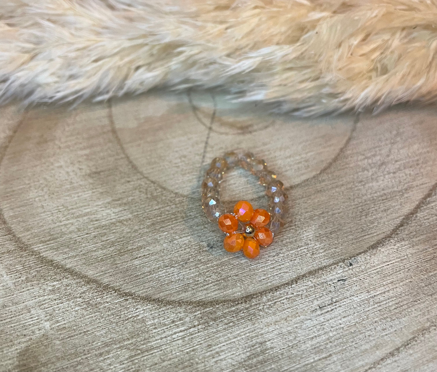 Blumen Glitzer Perlen Ring