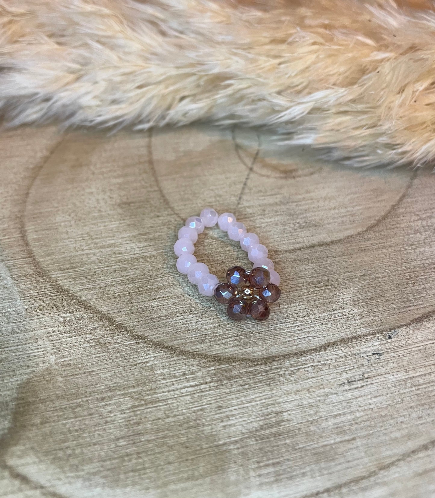Blumen Glitzer Perlen Ring