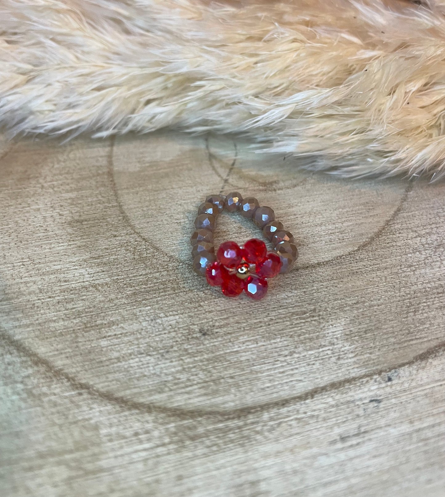 Blumen Glitzer Perlen Ring