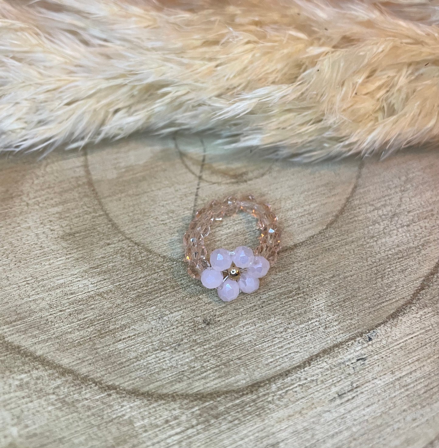 Blumen Glitzer Perlen Ring
