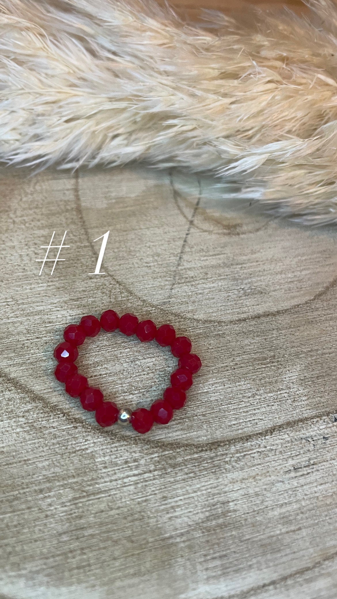 Perlen Glitzer Ring „dunkel“