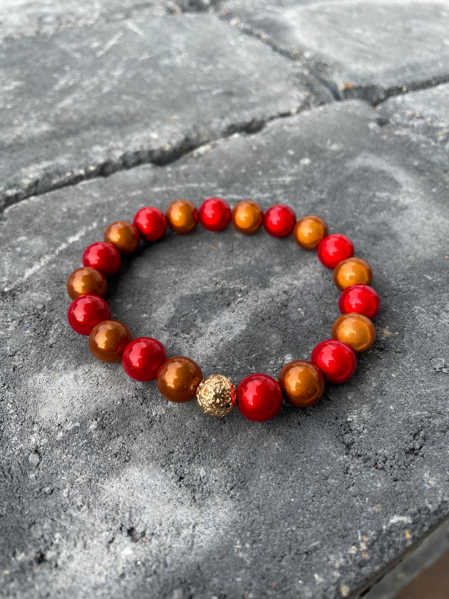 Magic Pearls Armband „10mm“ - Multicolor Autumn