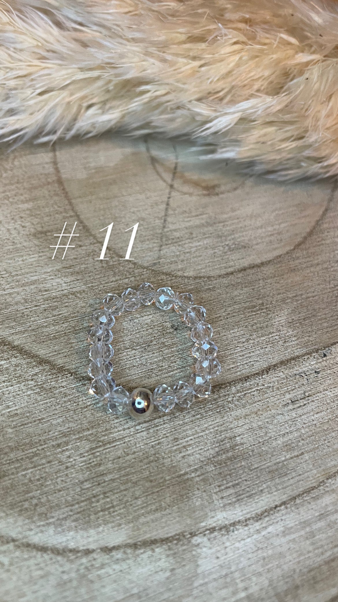 Perlen Glitzer Ring „hell“