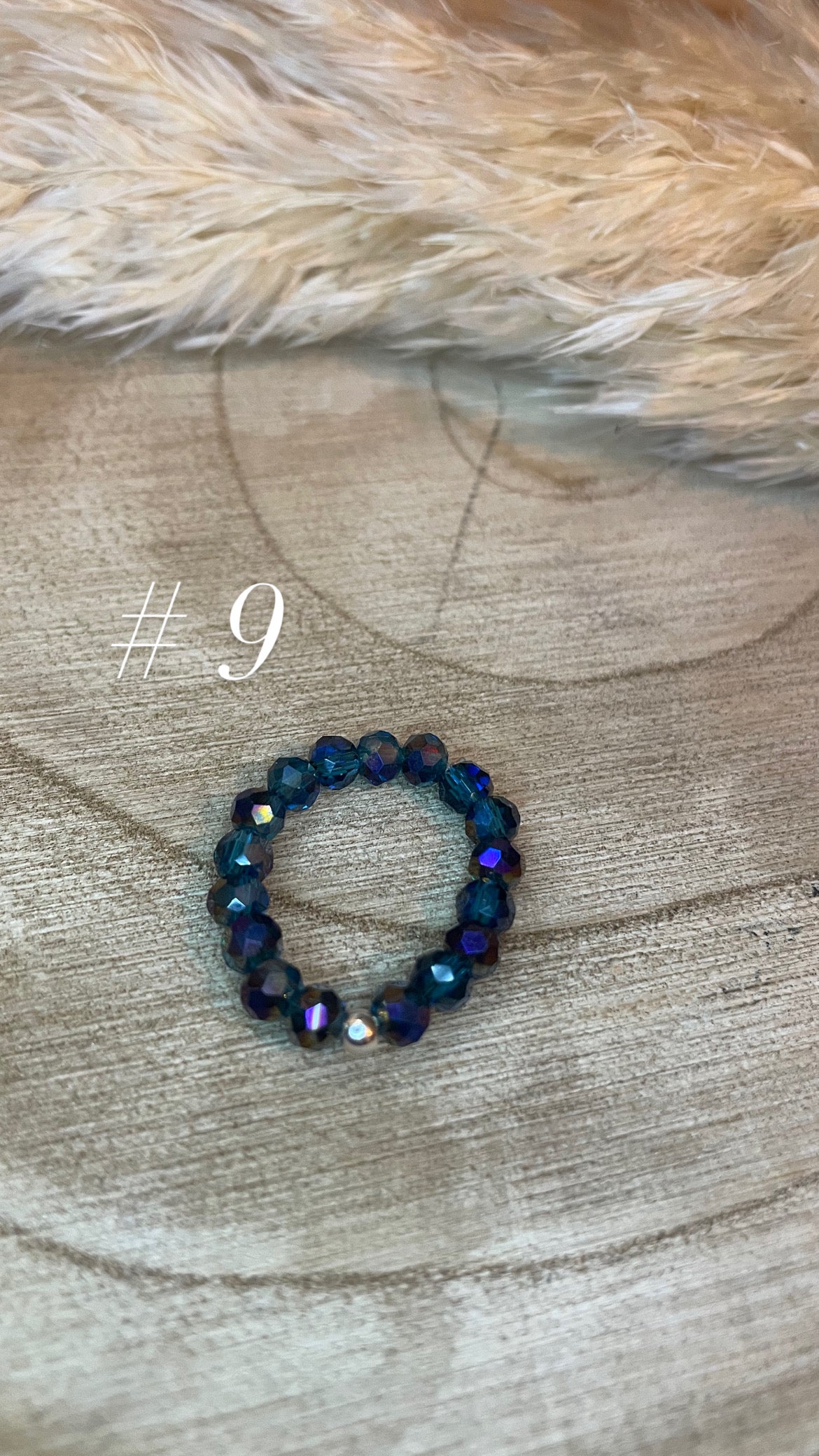 Perlen Glitzer Ring „dunkel“