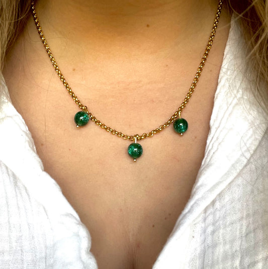 Charm Kette „Glitzerperlen“