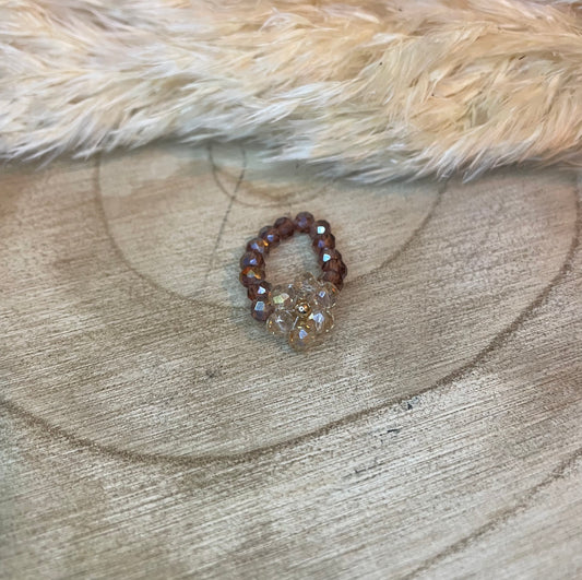 Blumen Glitzer Perlen Ring