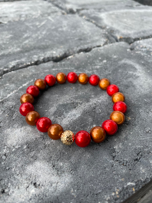 Magic Pearls Armband „10mm“ - Multicolor Autumn