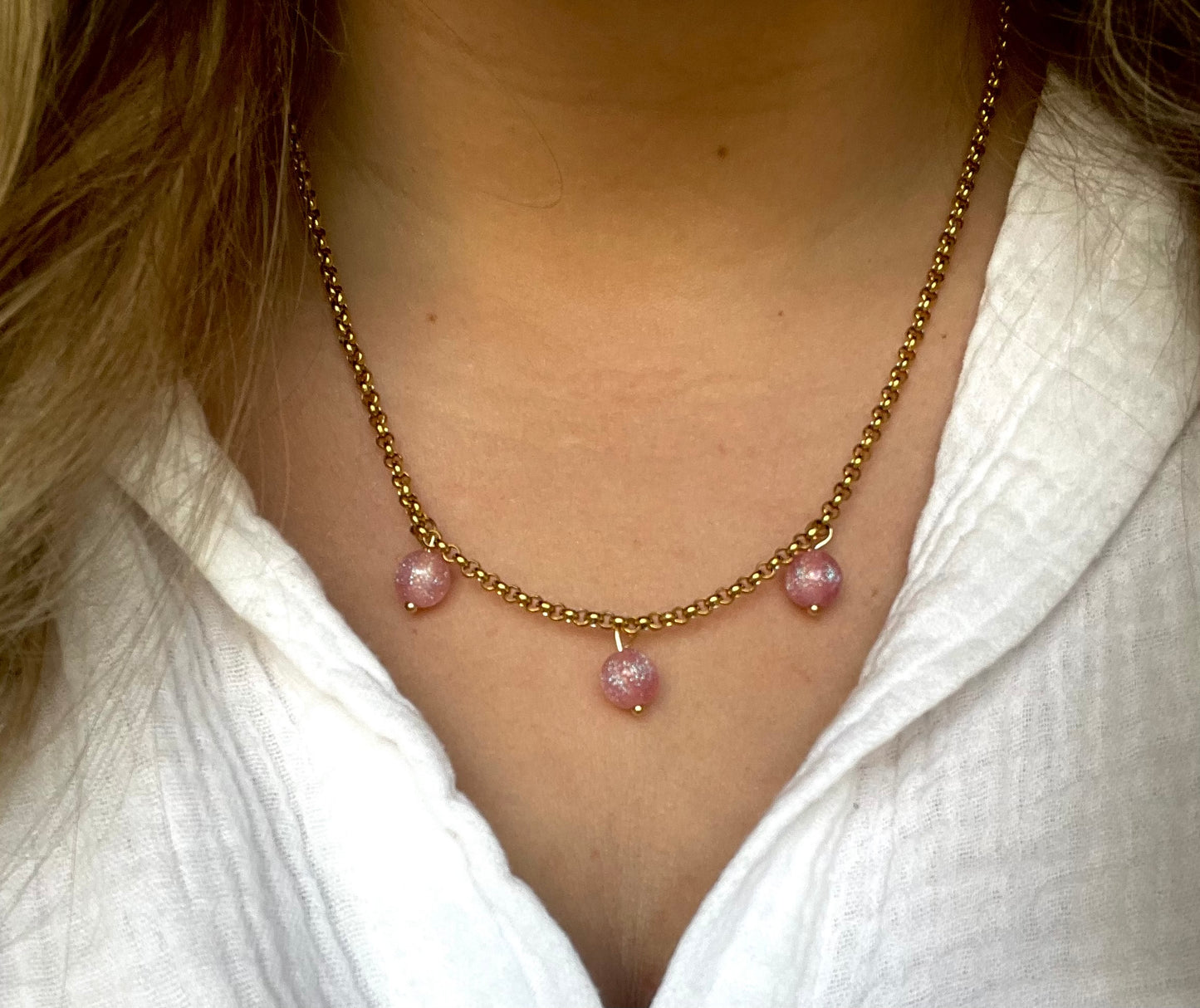 Charm Kette „Glitzerperlen“